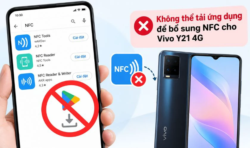 Vivo Y21 có thể bật hoặc cài thêm NFC không?