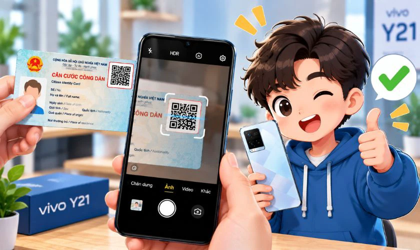 Vivo Y21 không có NFC thì có quét CCCD được không?