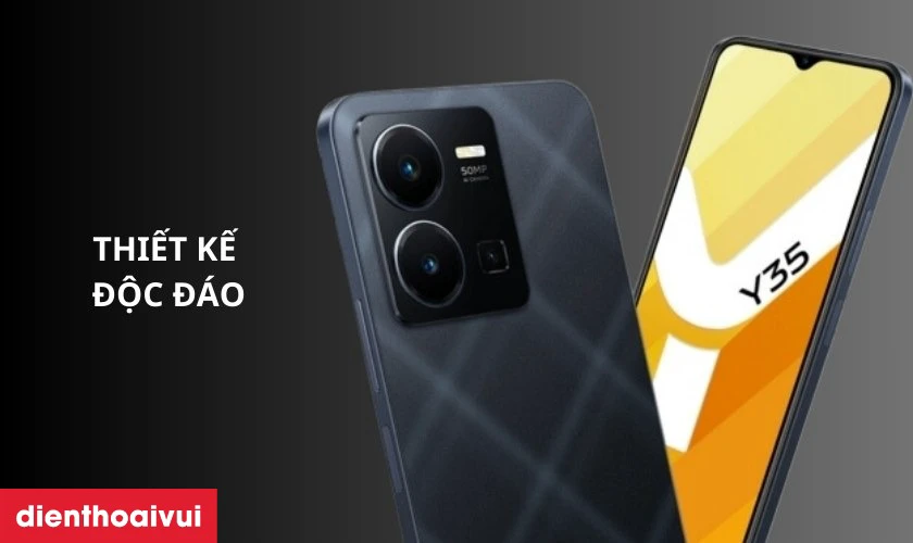 Vivo Y35 8GB 128GB Đen - Cũ đẹp c&oacute; thiết kế độc đ&aacute;o