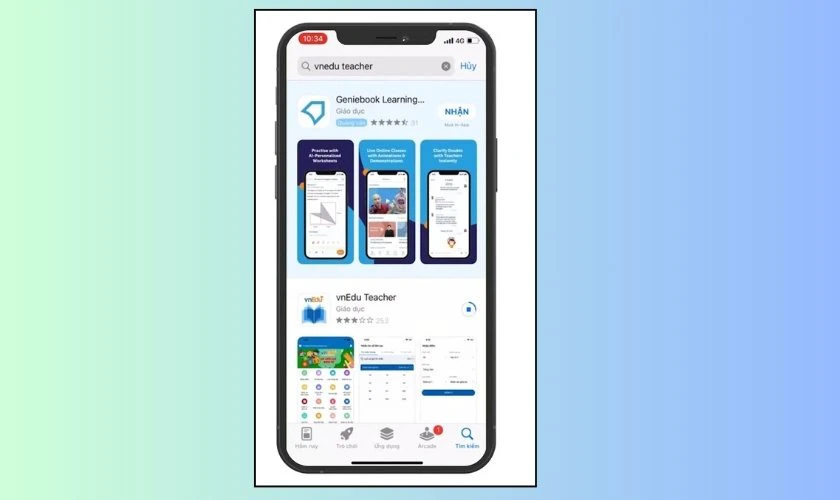 vnEdu.vn đăng nhập gi&aacute;o vi&ecirc;n tr&ecirc;n điện thoại