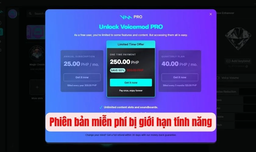 Phi&ecirc;n bản miễn ph&iacute; bị giới hạn t&iacute;nh năng