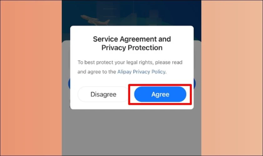 Nhấn Agree để đồng &yacute; với c&aacute;c điều khoản v&agrave; ch&iacute;nh s&aacute;ch