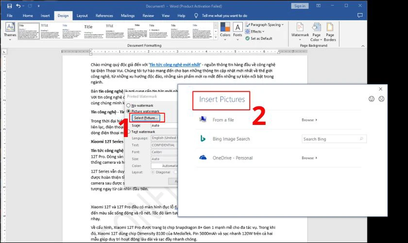 Nhấp v&agrave;o Select Picture v&agrave; tải l&ecirc;n h&igrave;nh ảnh bạn muốn
