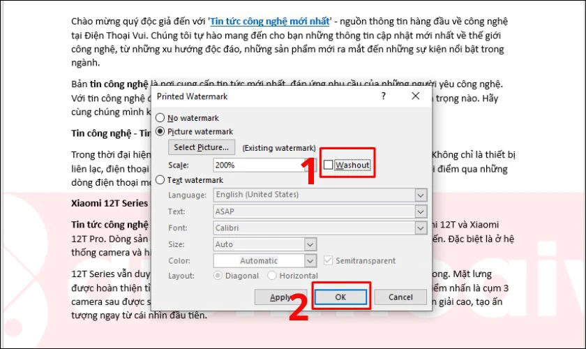 Bỏ t&iacute;ch tại Washou để hiển thị m&agrave;u đậm hơn