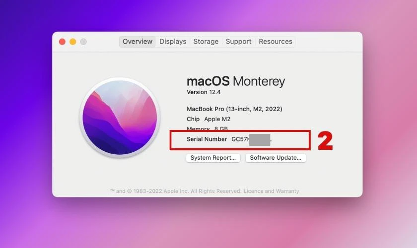 Check số serial Macbook