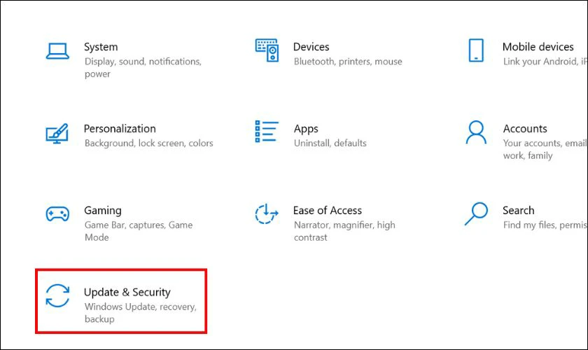 Nhấn tổ hợp ph&iacute;m Windows + I để mở Settings