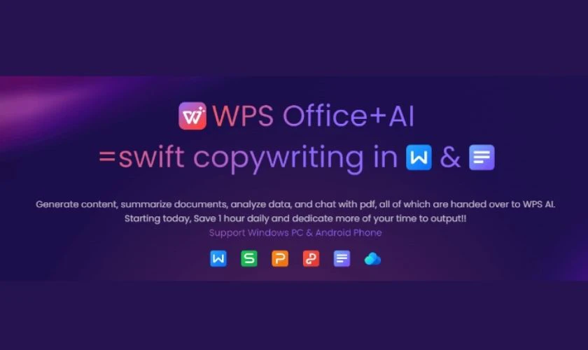 Trợ l&yacute; tr&iacute; tuệ nh&acirc;n tạo với c&ocirc;ng cụ WPS AI