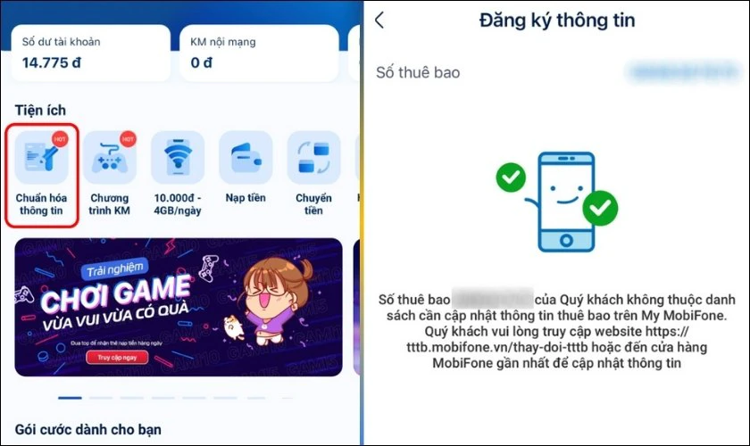 Chọn Chuẩn hóa thông tin