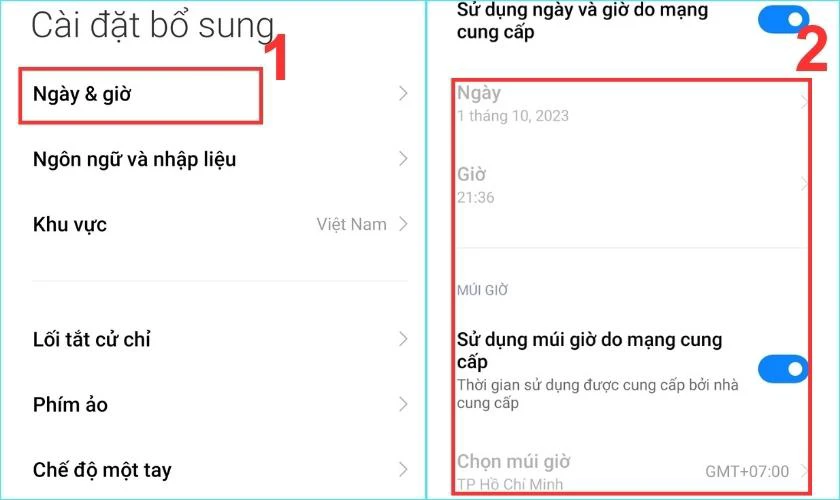 Điều chỉnh m&uacute;i giờ, thời gian v&agrave; ng&agrave;y th&aacute;ng ch&iacute;nh x&aacute;c ở thời điểm hiện tại