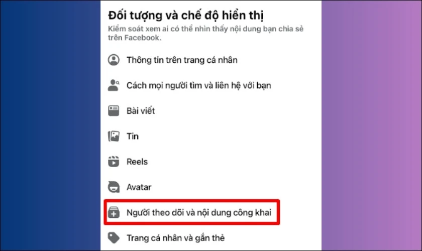 T&igrave;m đến mục Đối tượng v&agrave; chế độ hiển thị
