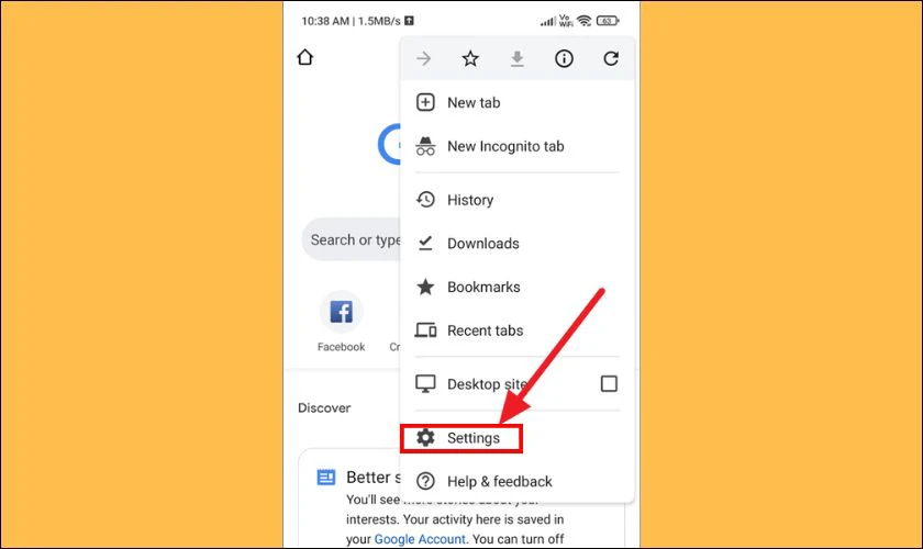 Chọn vào ô Cài đặt (Settings)