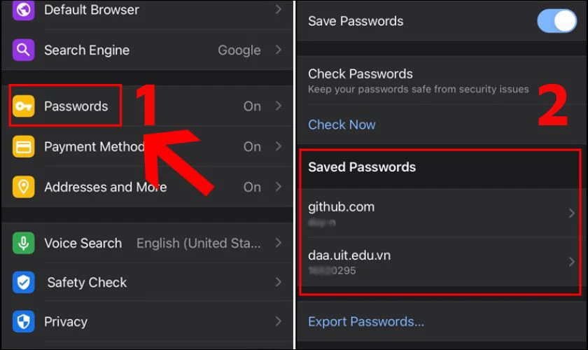 Cách xem mật khẩu đã lưu trên Google trên điện thoại iPhone