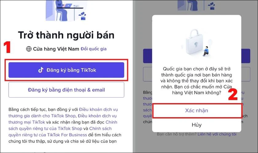 Đăng nhập TikTok Shop nhanh bằng t&agrave;i khoản TikTok c&aacute; nh&acirc;n