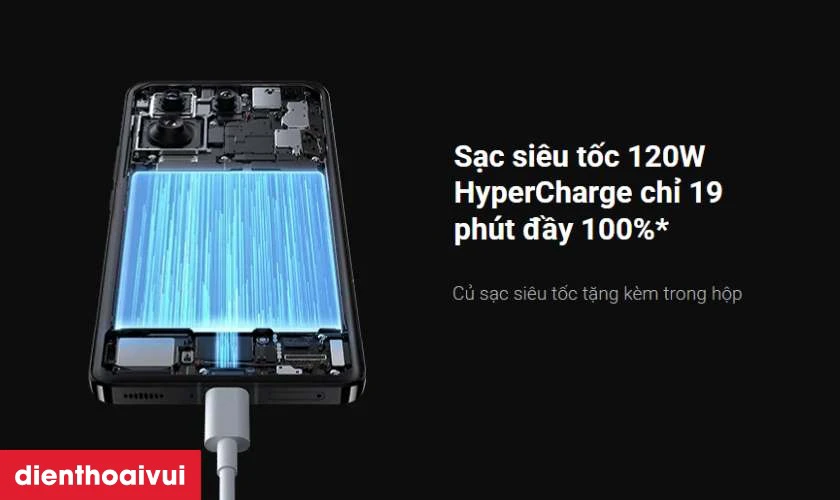 Pin lớn & sạc si&ecirc;u nhanh 120W