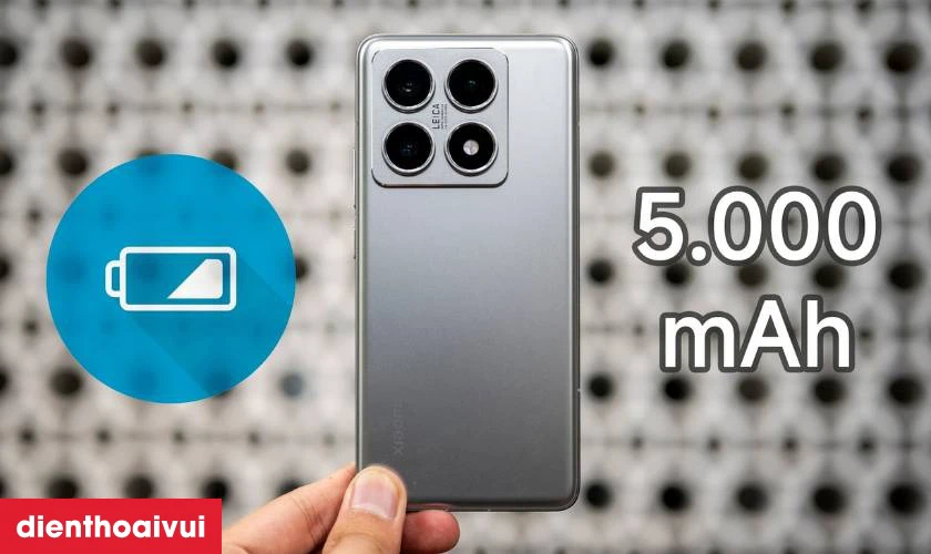 Pin 5000mAh c&ugrave;ng sạc nhanh 120W