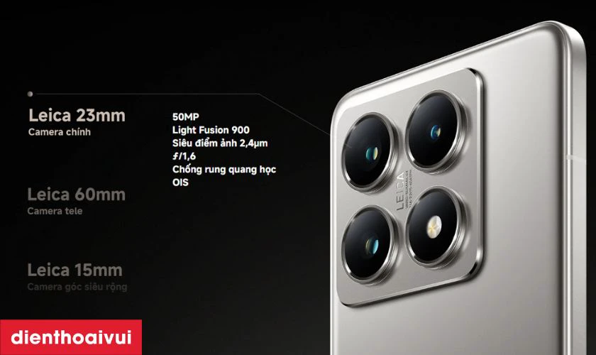 Camera 50MP Xiaomi 14T Pro 5G 12GB 256GB - Đ&atilde; k&iacute;ch hoạt