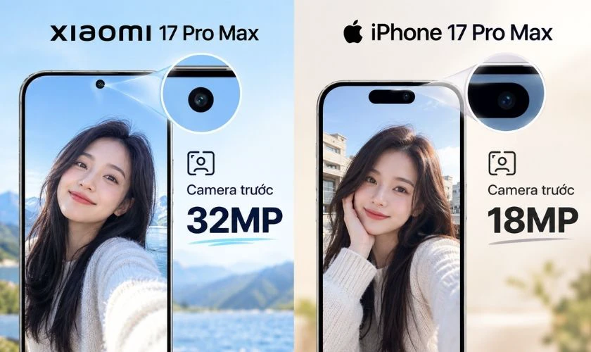 Camera trước Xiaomi 17 Pro Max có độ phân giải cao hơn