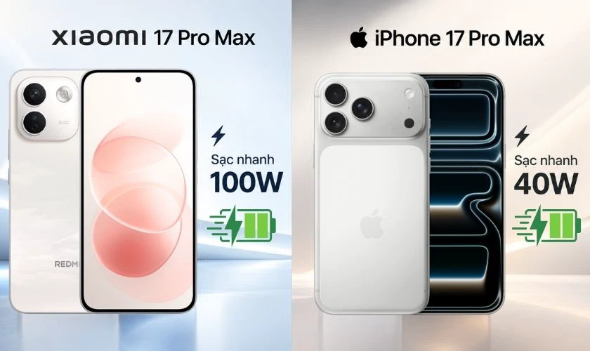 Xiaomi 17 Pro Max nổi bật hơn iPhone 17 Pro Max về thông số pin