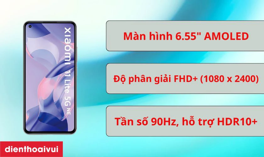 Xiaomi Mi 11 Lite 5G NE 8GB 256GB cũ trầy xước c&oacute; m&agrave;n h&igrave;nh AMOLED