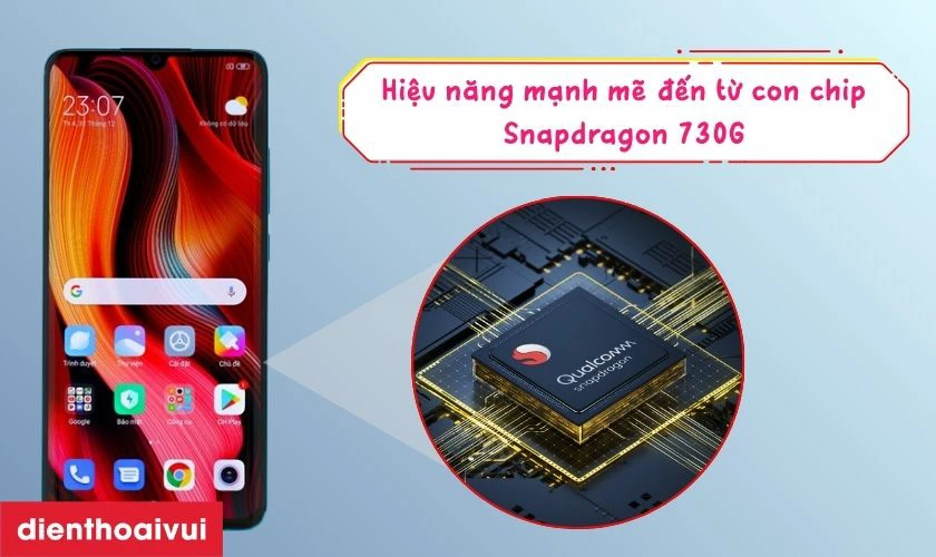 Hiệu năng mạnh mẽ từ con chip Snapdragon 730G