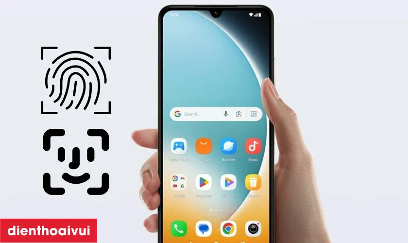 Hỗ trợ mở kh&oacute;a bằng v&acirc;n tay v&agrave; nhận diện khu&ocirc;n mặt AI
