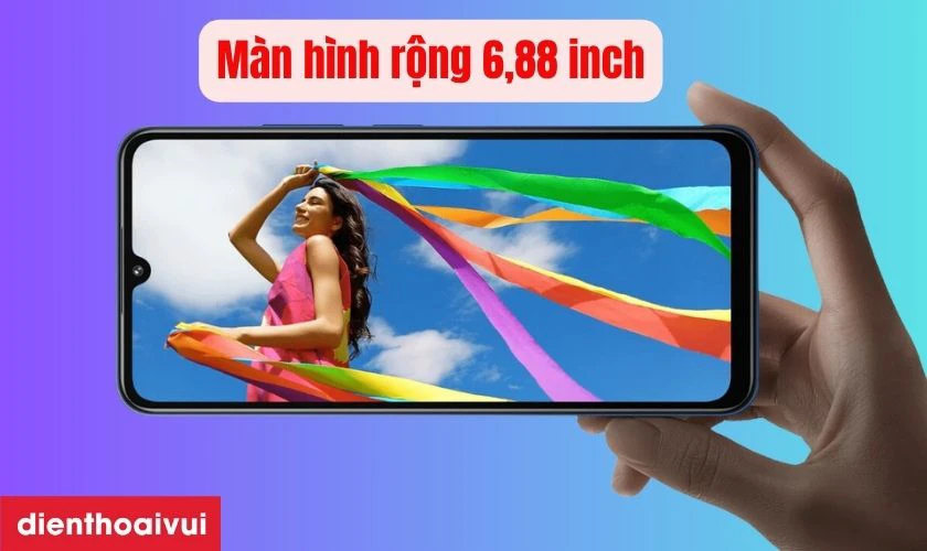 M&agrave;n h&igrave;nh Redmi 14C với k&iacute;ch thước lớn l&ecirc;n đến 6.88 inch