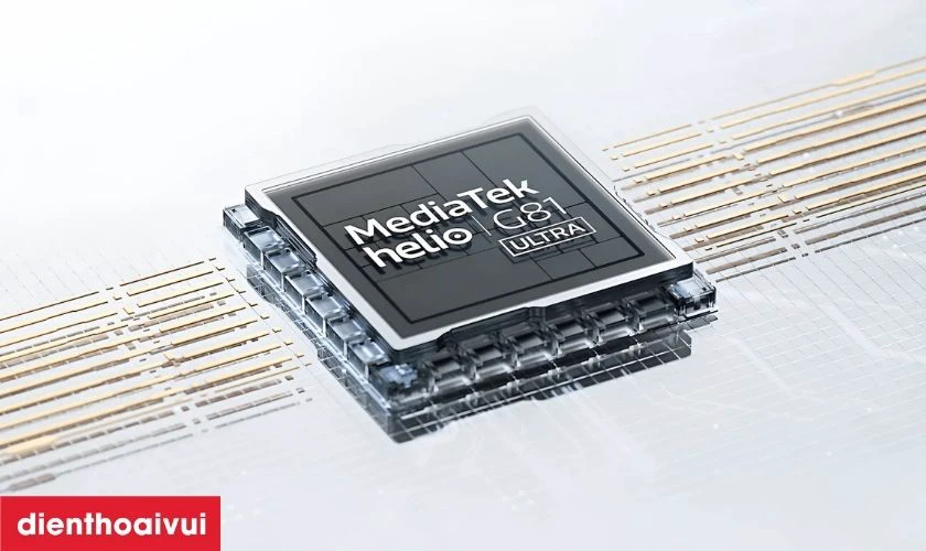 Bộ vi xử l&yacute; 8 nh&acirc;n MediaTek Helio G81 mang lại hiệu năng ổn định v&agrave; mượt m&agrave;