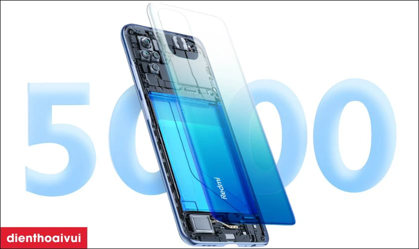 Pin lớn 5000mAh k&egrave;m sạc nhanh 33W