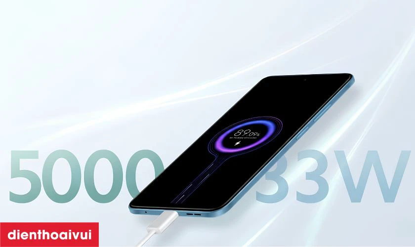 Dung lượng pin lên đến 5000mAh đi kèm sạc nhanh 33W