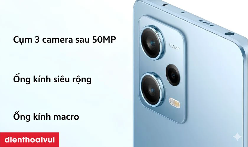 Cụm 3 camera sau 50MP và tính năng làm đẹp AI thông minh