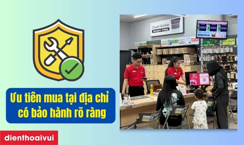 Ưu tiên mua tại địa chỉ có bảo hành rõ ràng