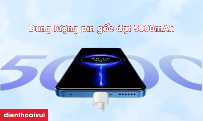 Pin 5000mAh hỗ trợ sạc nhanh 33W