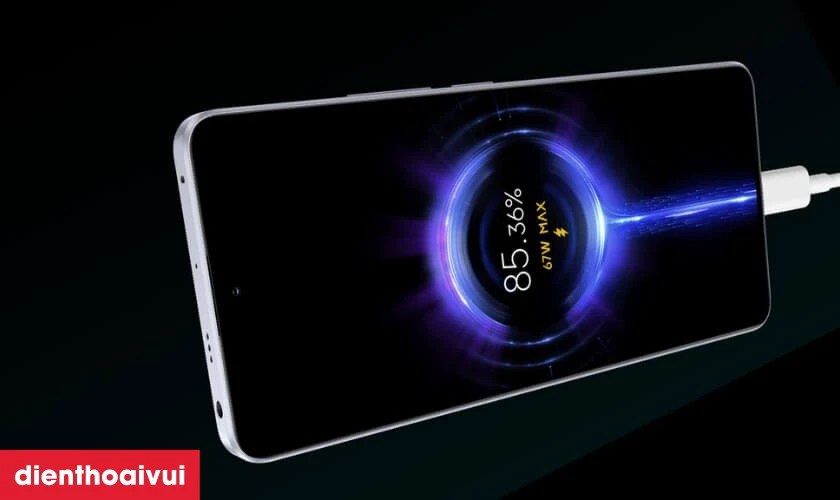 Pin 5100mAh v&agrave; sạc nhanh 67W