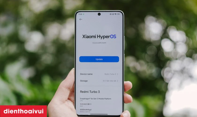 Cảm biến v&acirc;n tay dưới m&agrave;n h&igrave;nh, chạy Android 14 với HyperOS