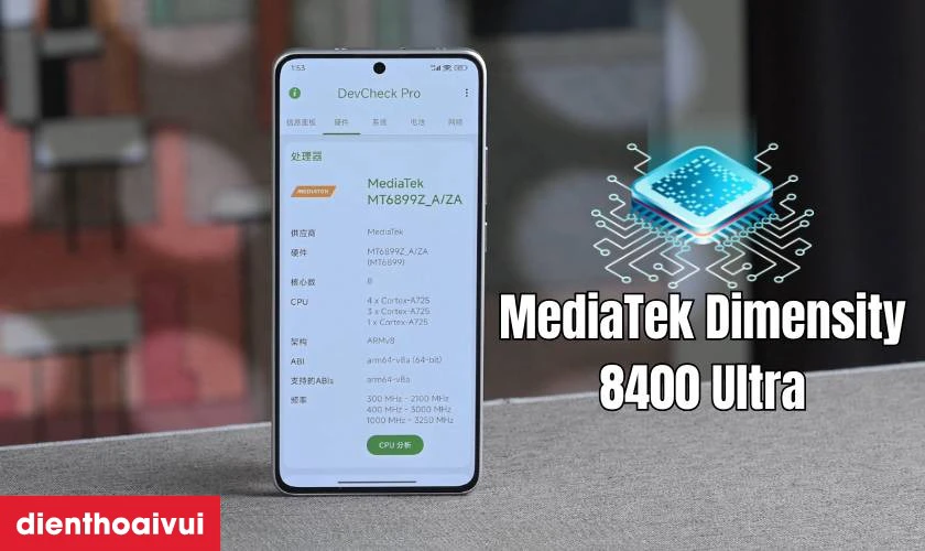 Hiệu năng mạnh mẽ với MediaTek Dimensity 8400 Ultra