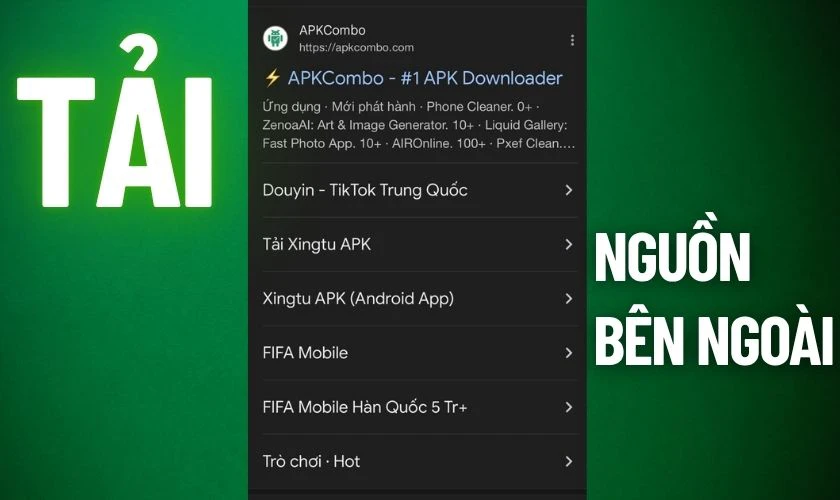 Y&ecirc;u cầu tải qua link hoặc chợ ứng dụng nội địa Trung Quốc