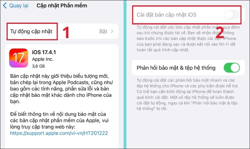 Chọn v&agrave;o mục Tải bản cập nhật v&agrave; C&agrave;i đặt