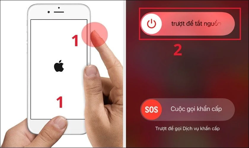 Khởi động lại iPhone để x&oacute;a bộ nhớ đệm