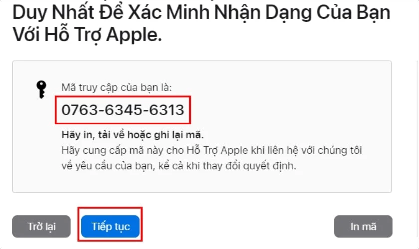Hãy lưu đoạn mã này và nhấn Tiếp tục