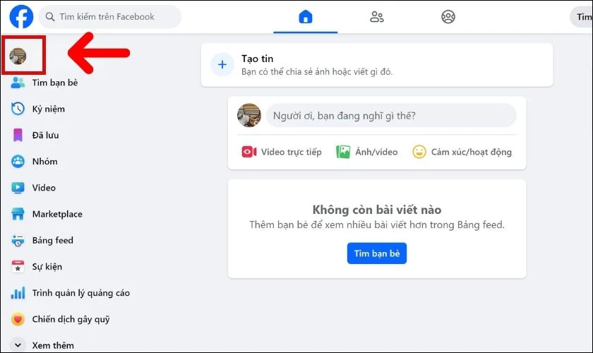 C&aacute;ch chỉnh avatar Facebook về mặc định tr&ecirc;n m&aacute;y t&iacute;nh