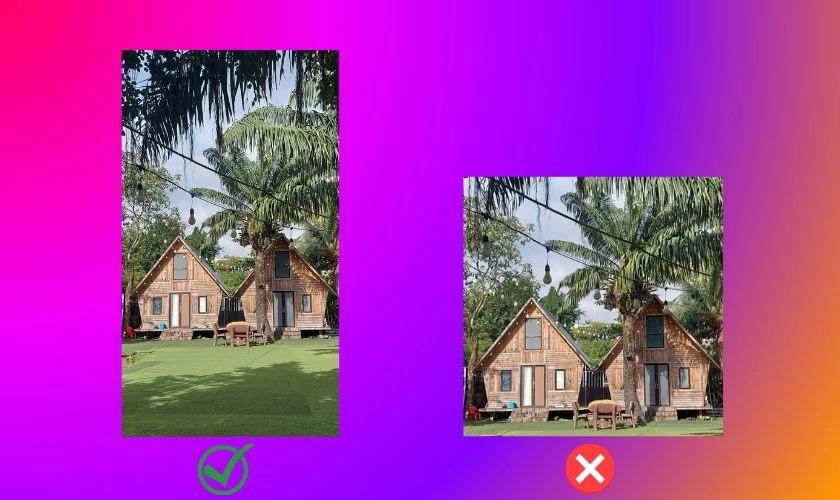 Đảm bảo đ&uacute;ng tỷ lệ khi đăng l&ecirc;n Story Instagram