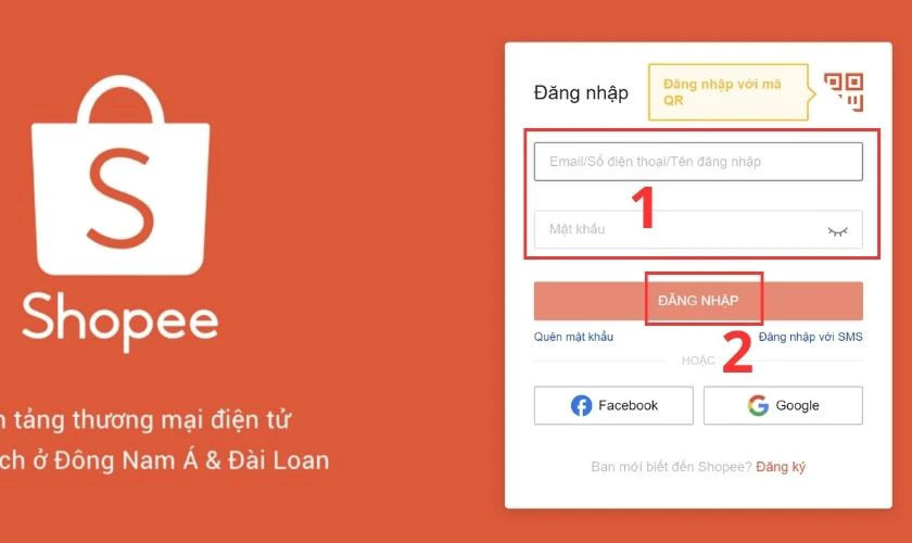 Bạn tiến h&agrave;nh điền t&ecirc;n đăng nhập v&agrave; mật khẩu
