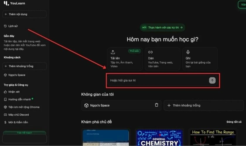 Đặt c&acirc;u hỏi tại khung tr&ograve; chuyện Hoặc hỏi gia sư AI