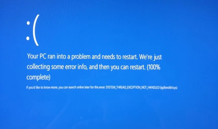 Your device ran into a problem and needs to restart là lỗi gì
