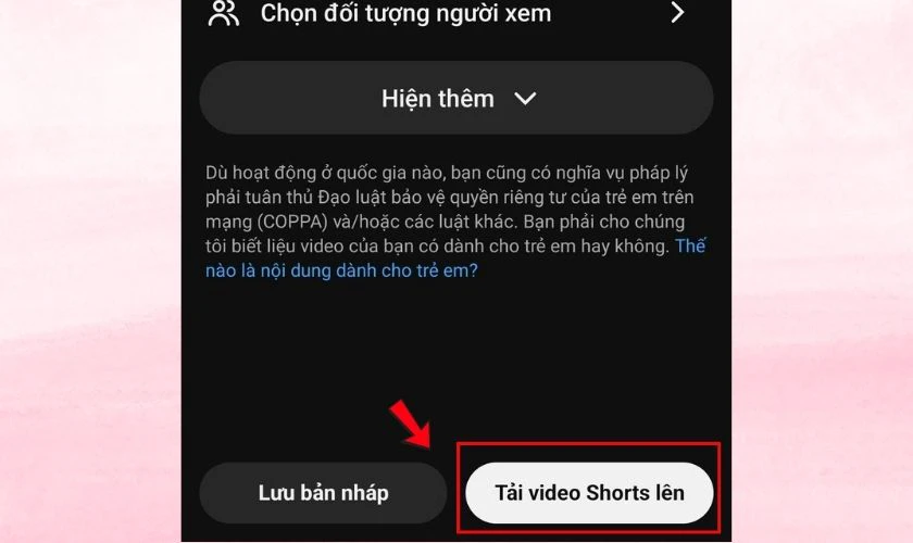 Cuối cùng, nhấn Tải video