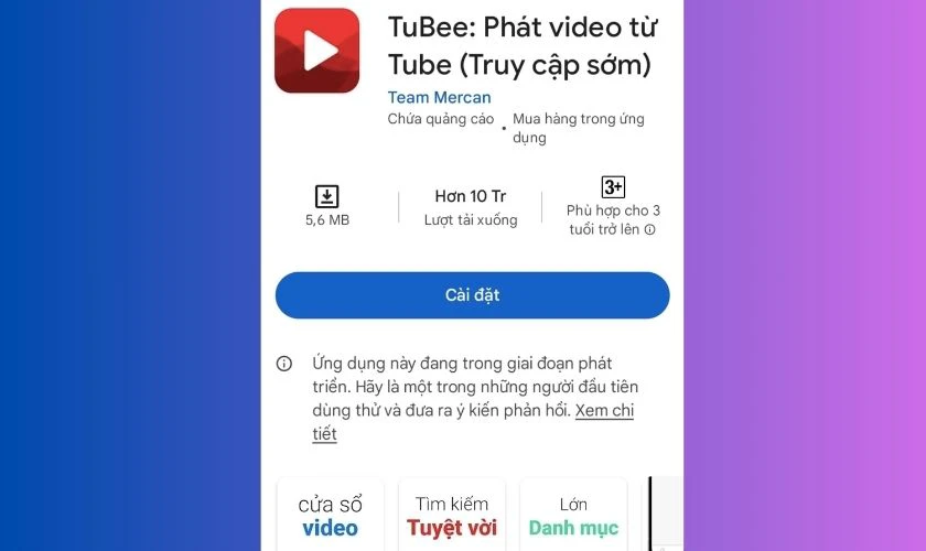 Tubee là một ứng dụng xem video thay thế YouTube Vanced đáng xem xét