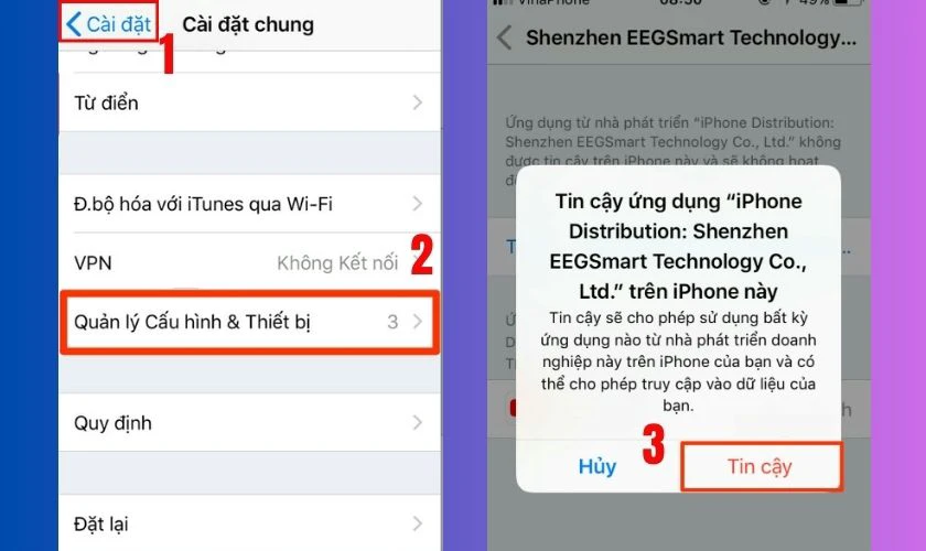 Tìm ứng dụng Panda Helper trong danh sách và chọn Tin cậy