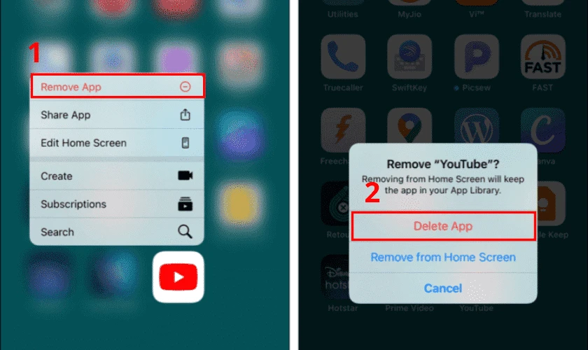 Gỡ, c&agrave;i đặt lại ứng dụng YouTube tr&ecirc;n điện thoại nếu lỗi 400