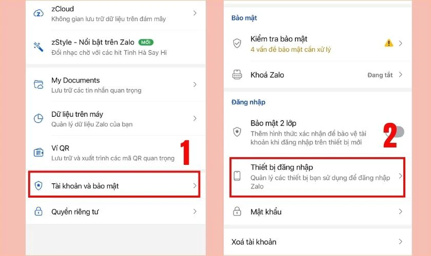 Vào trang Cá nhân, sau đó chọn Tài khoản và bảo mật