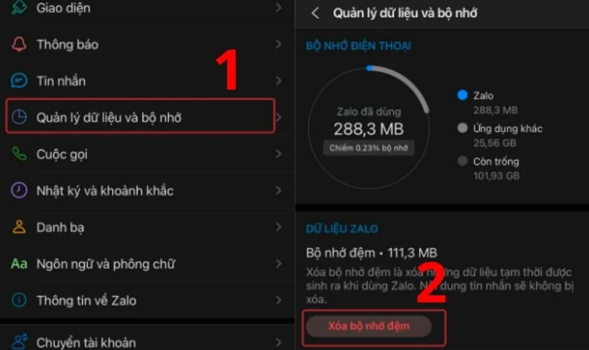 C&aacute;c bước x&oacute;a bộ nhớ tạm để xử l&yacute; khi Zalo h&ocirc;m nay bị lỗi 